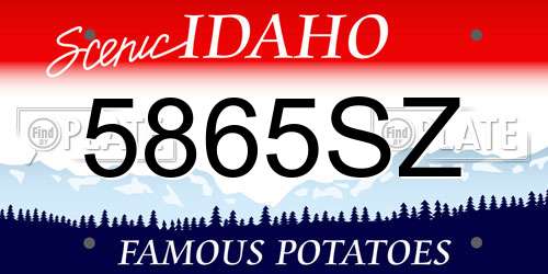 5865SZ Idaho License Plate
