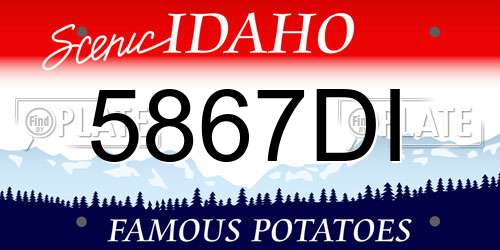 5867DI Idaho License Plate