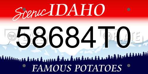 58684T0 Idaho License Plate