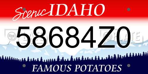58684Z0 Idaho License Plate