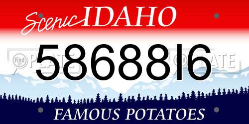58688I6 Idaho License Plate