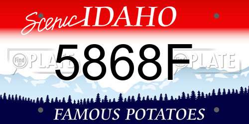 5868F Idaho License Plate
