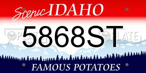 5868ST Idaho License Plate