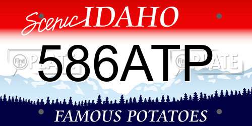 586ATP Idaho License Plate