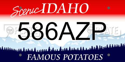 586AZP Idaho License Plate