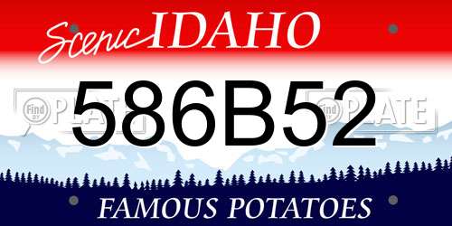586B52 Idaho License Plate