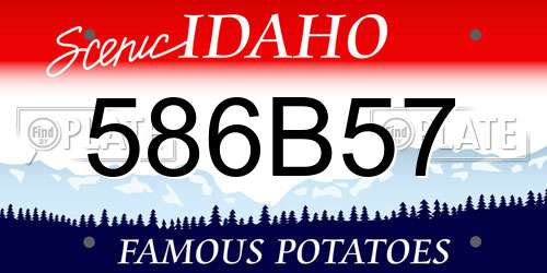 586B57 Idaho License Plate