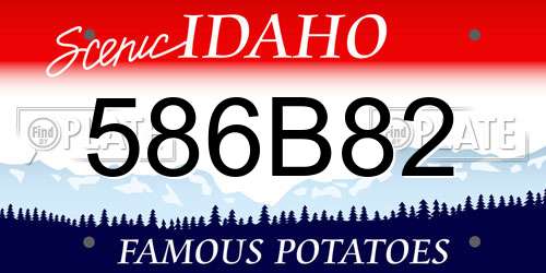 586B82 Idaho License Plate