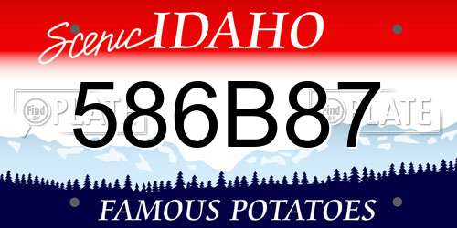 586B87 Idaho License Plate