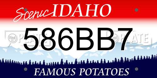 586BB7 Idaho License Plate