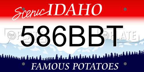 586BBT Idaho License Plate
