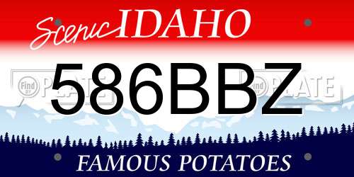 586BBZ Idaho License Plate