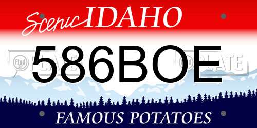 586BOE Idaho License Plate