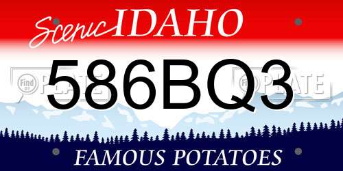 586BQ3 Idaho License Plate