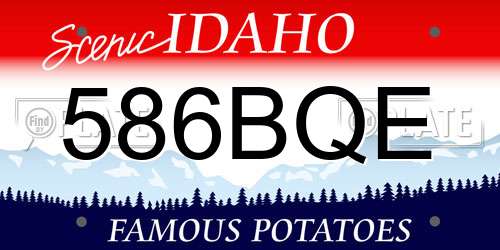 586BQE Idaho License Plate