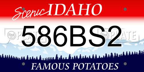 586BS2 Idaho License Plate