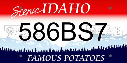 586BS7 Idaho License Plate