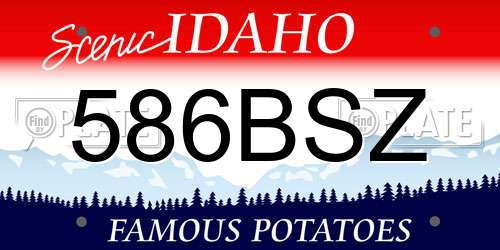 586BSZ Idaho License Plate
