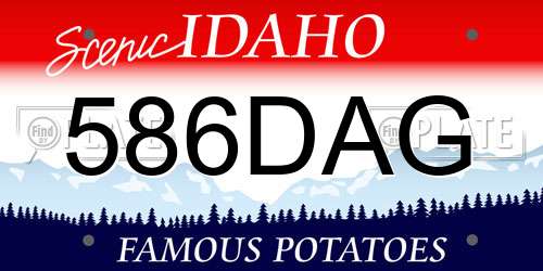 586DAG Idaho License Plate