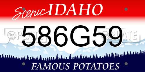 586G59 Idaho License Plate