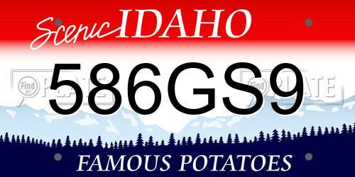 586GS9 Idaho License Plate
