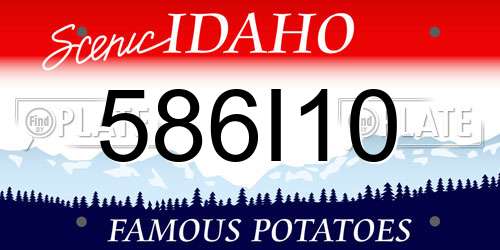 586I10 Idaho License Plate