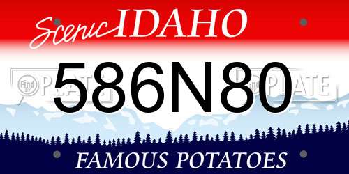 586N80 Idaho License Plate