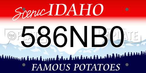 586NB0 Idaho License Plate