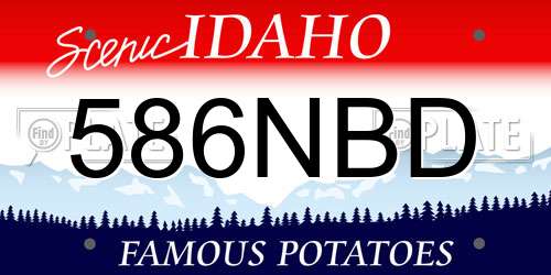 586NBD Idaho License Plate