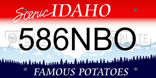 586NBO Idaho License Plate