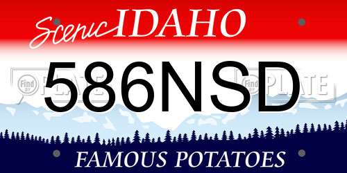 586NSD Idaho License Plate