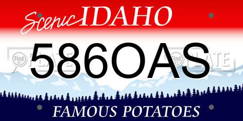 586OAS Idaho License Plate