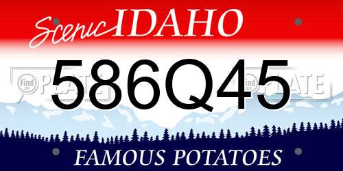 586Q45 Idaho License Plate