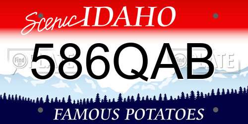 586QAB Idaho License Plate