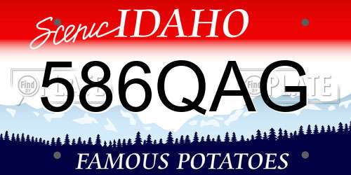 586QAG Idaho License Plate