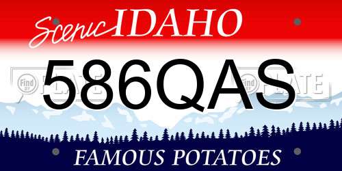 586QAS Idaho License Plate