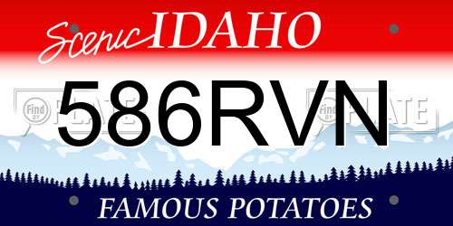 586RVN Idaho License Plate
