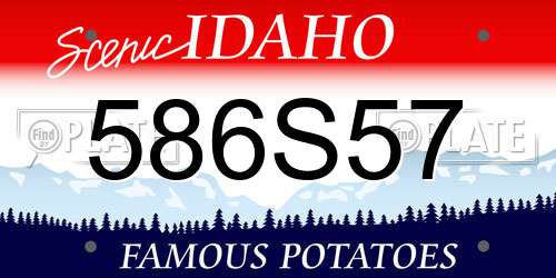 586S57 Idaho License Plate