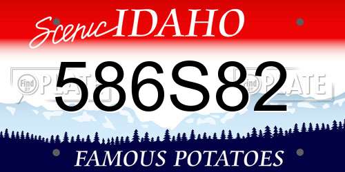 586S82 Idaho License Plate
