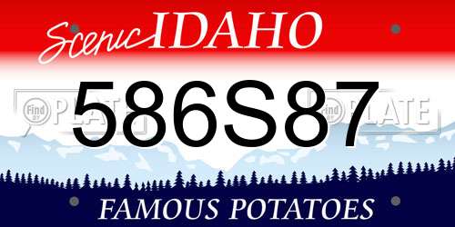 586S87 Idaho License Plate