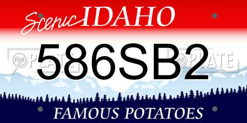 586SB2 Idaho License Plate