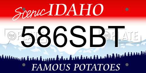 586SBT Idaho License Plate