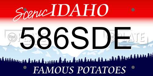 586SDE Idaho License Plate