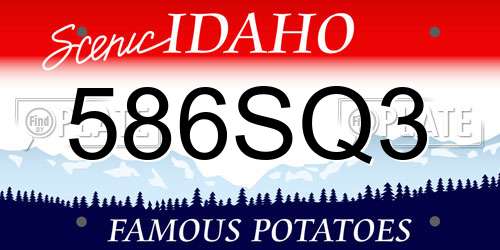586SQ3 Idaho License Plate