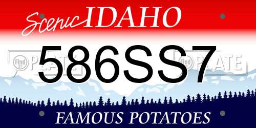 586SS7 Idaho License Plate