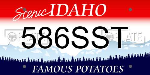 586SST Idaho License Plate