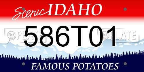586T01 Idaho License Plate