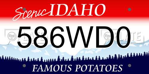 586WD0 Idaho License Plate