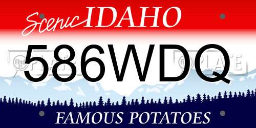 586WDQ Idaho License Plate