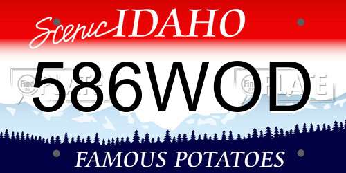 586WOD Idaho License Plate